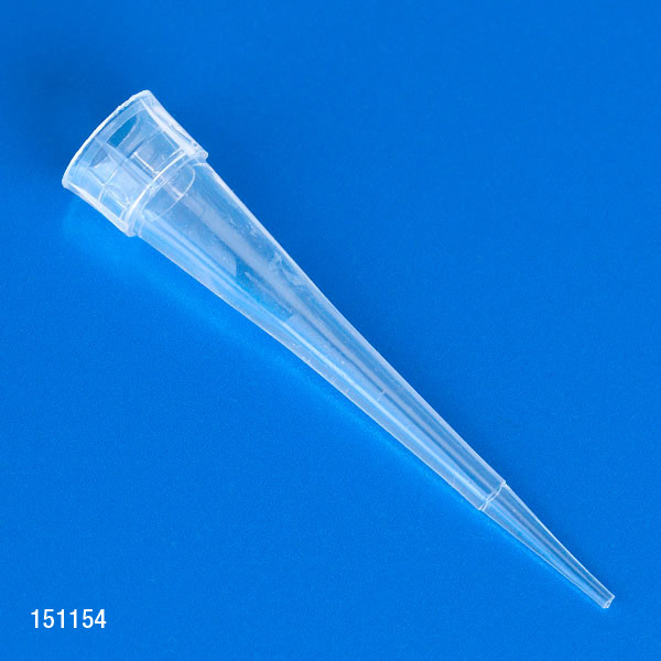 Globe Scientific Pipette Tip, 0.1 - 10uL, Certified, Universal, Natural, 31mm, Pipetman Style, 96/Rack, 10 Racks/Box Image
